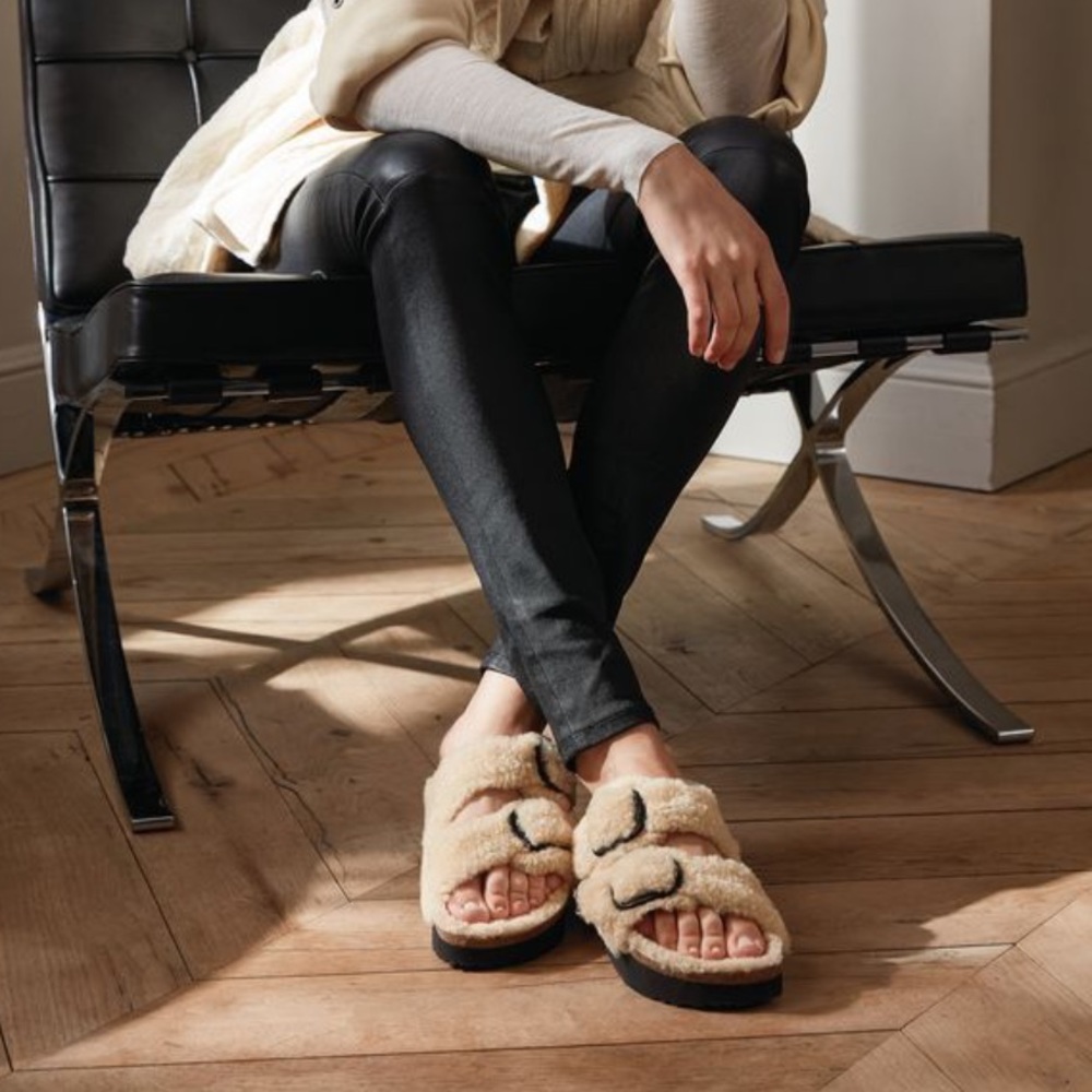 Birkenstock Papillio By Birkenstock Arizona Big Buckle Shearling Platform Sandal